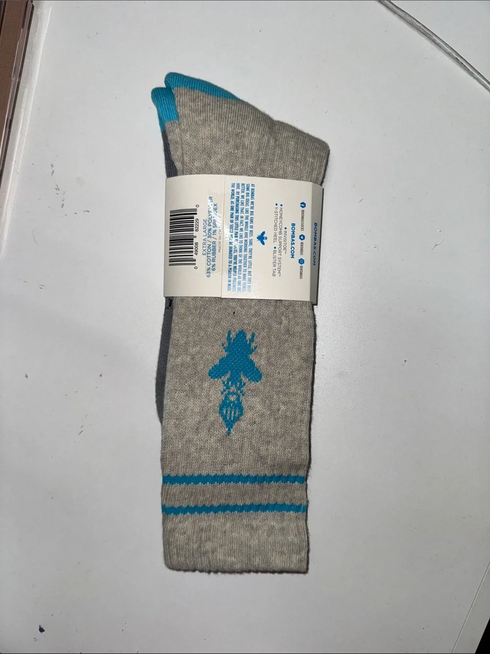 Bombas Men’s Casual Crew Socks - Gray & Teal